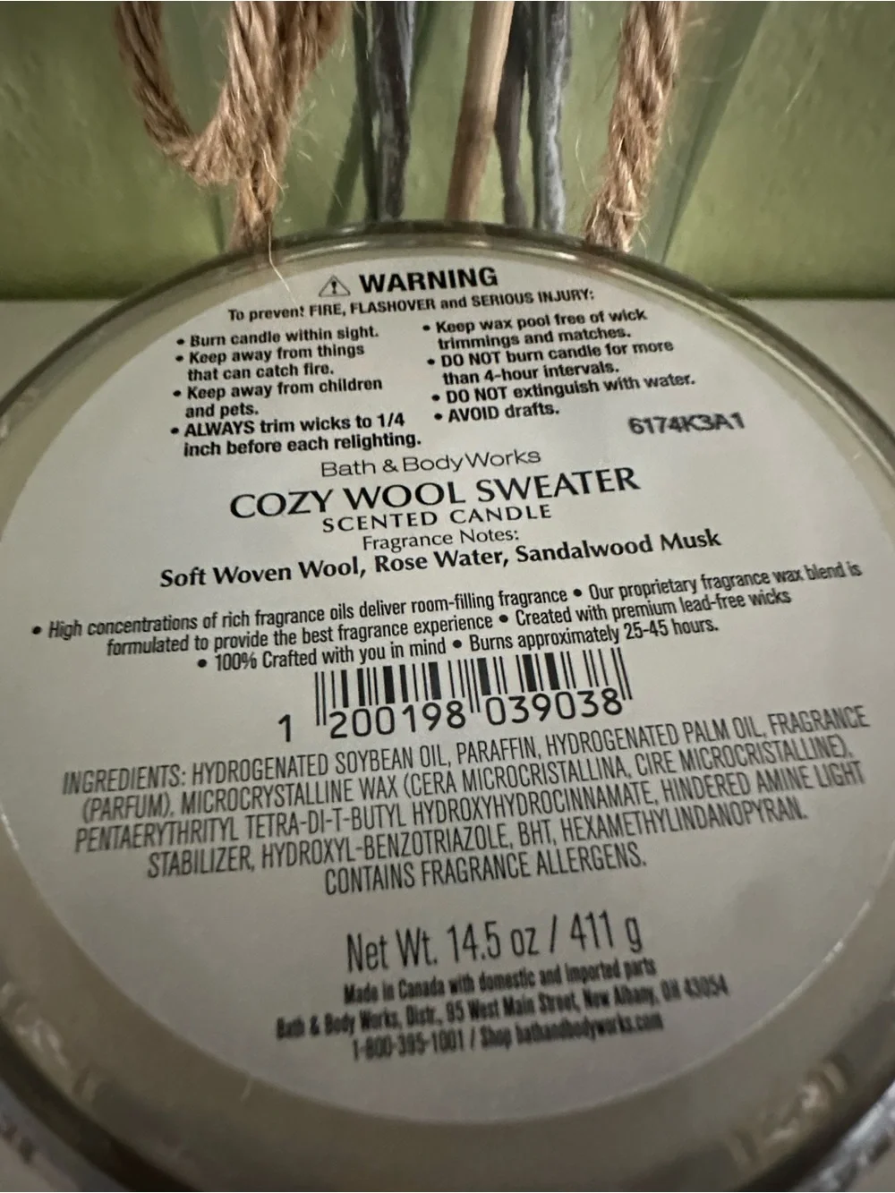 Bath & Body Works Cozy Wool Sweater Candle Duo - Beige & Taupe (2) Candles